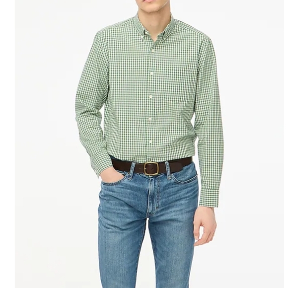 J. Crew Green Casual Button Down Shirt Med L/S - Picture 3 of 14